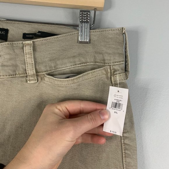 Banana Republic Womens High Rise Wide Leg Crop Brown Tan Fray Hem Cotton 31 L - Picture 4 of 13